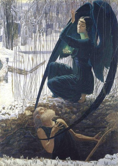 Death and the Gravedigger (detail) by Carlos Schwabe